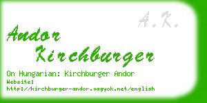 andor kirchburger business card